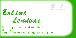 balint lendvai business card